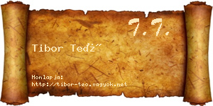 Tibor Teó névjegykártya